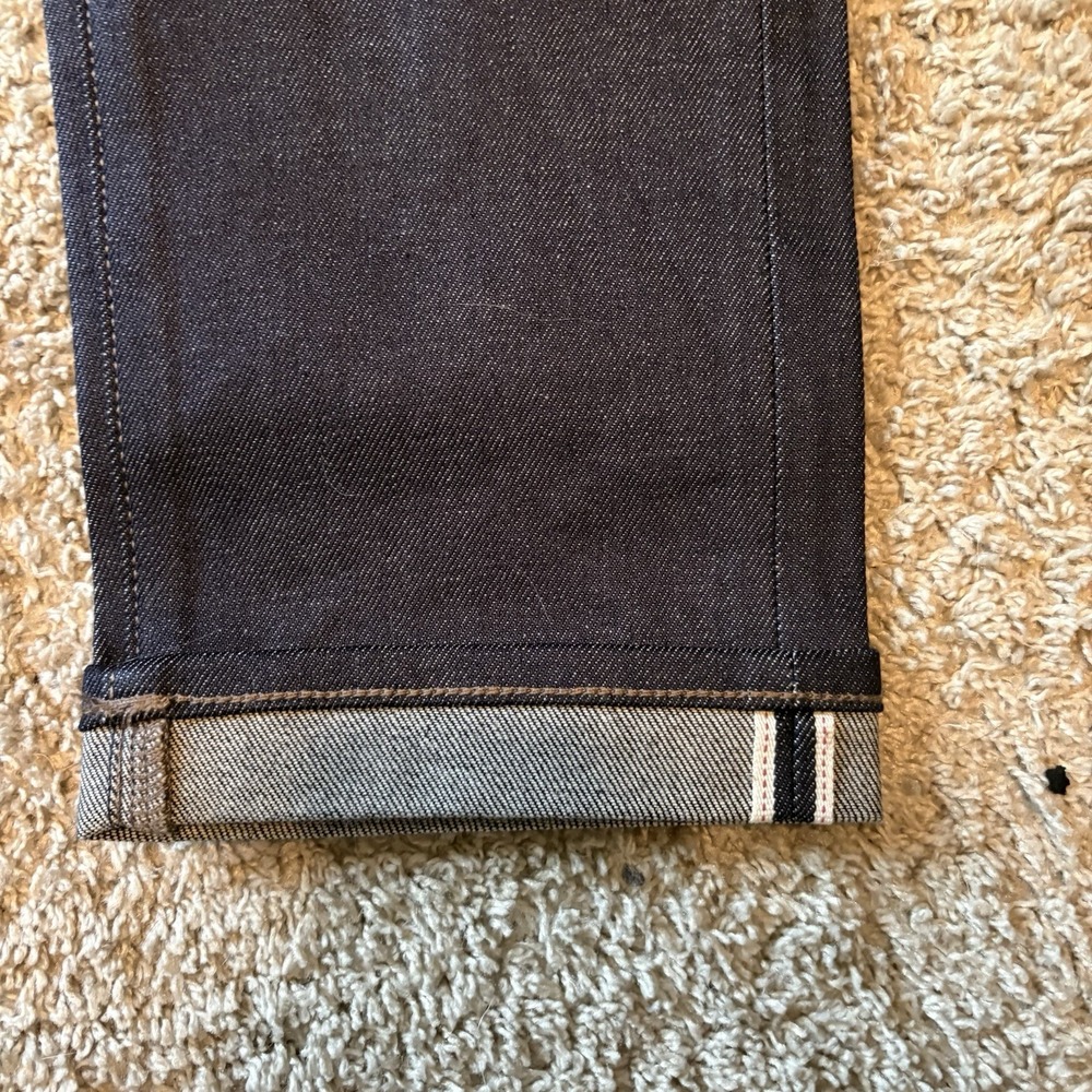 UniqLo Jeans Mens 33x32 Blue Denim Stretch Selvedge Slim Fit NWT - Picture 2 of 8